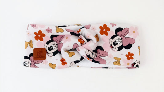 Fleece Twisted headband - Pink ears