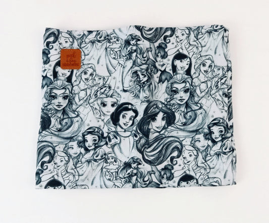 Fleece neck warmer - Grey & Black princess