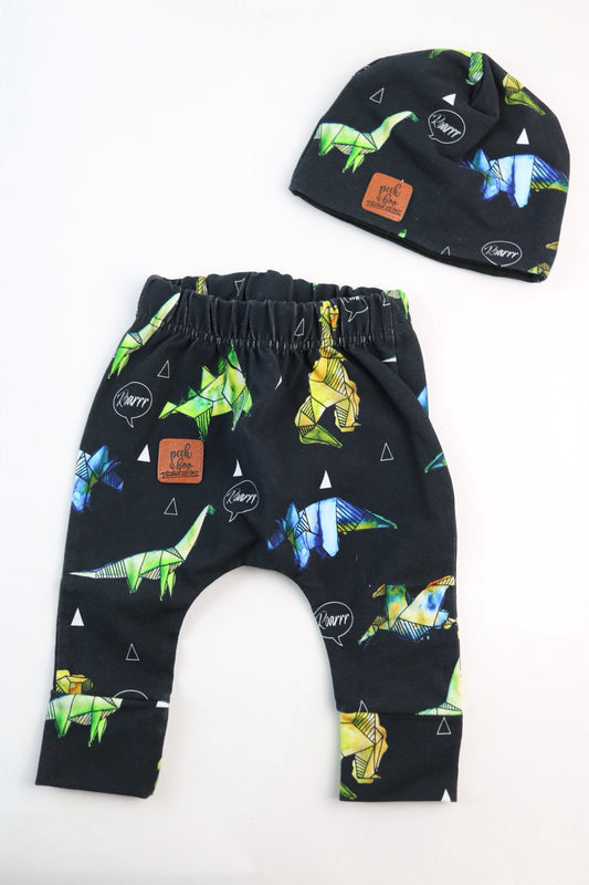 DIno baby pant + Beanie hat - Size New born