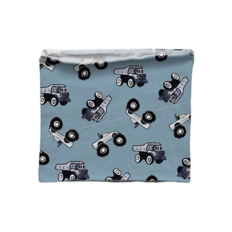 Fleece neck warmer - Blue trucks