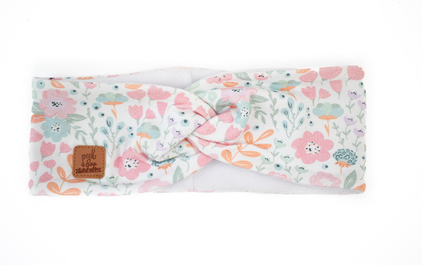 Fleece Twisted headband pastel floral