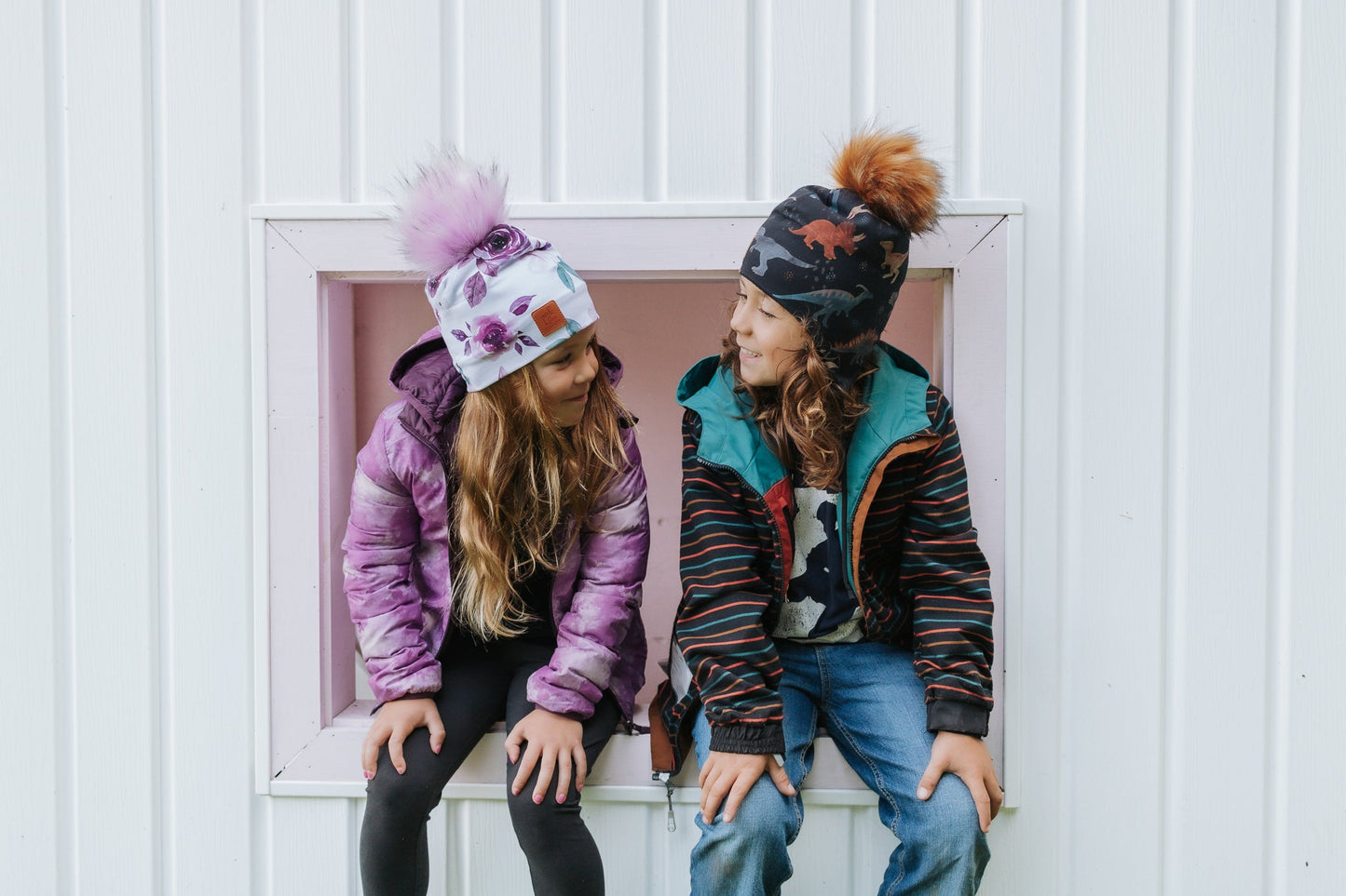 IN STOCK - 3 Season toque Purple Floral