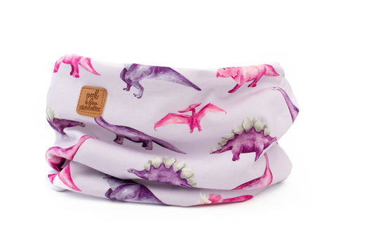Fleece neck warmer Purple Dinos
