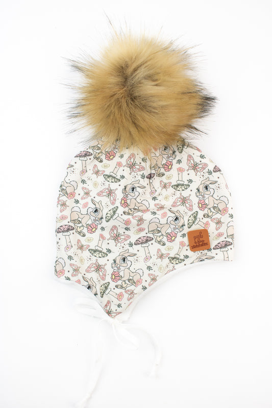 Ear flaps - Rabbits & flowers