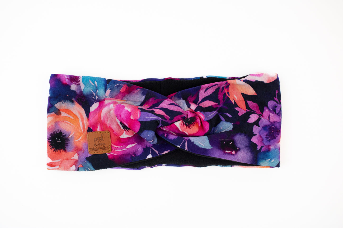 Fleece Twisted headband - Vibrant floral