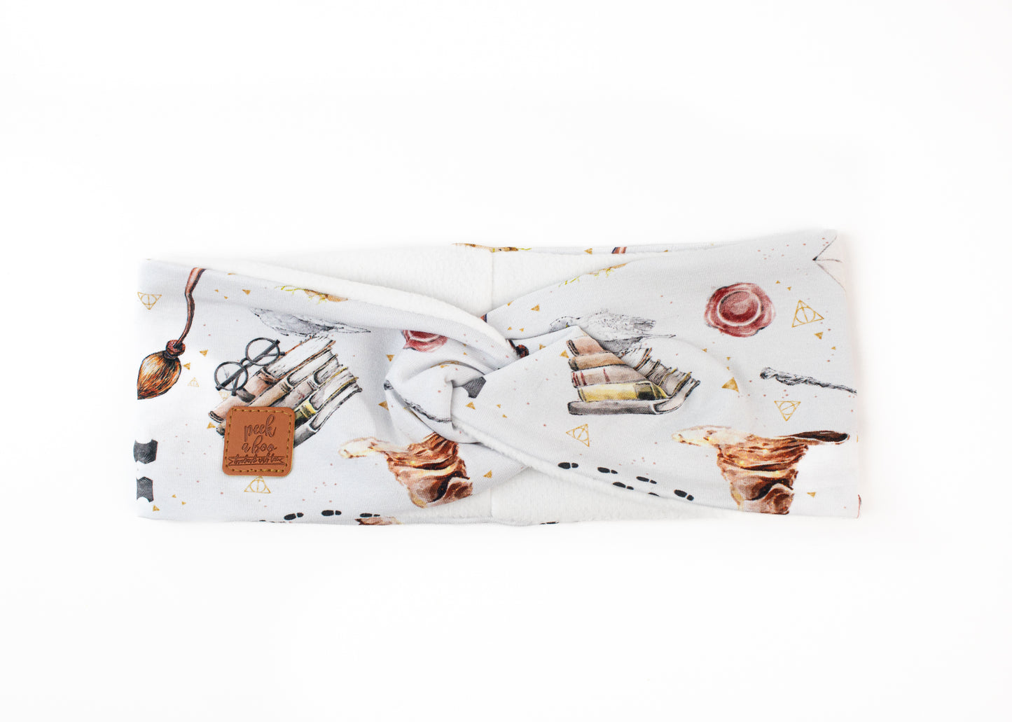 Fleece Twisted headband - White HP