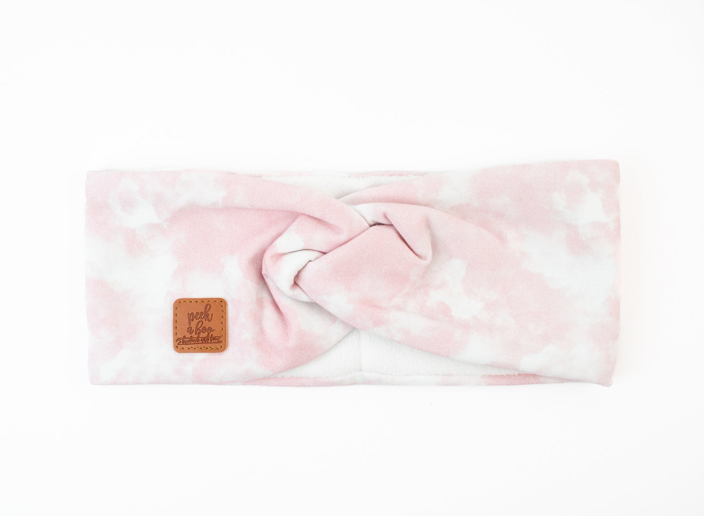 Fleece Twisted headband - PInk Tie Dye