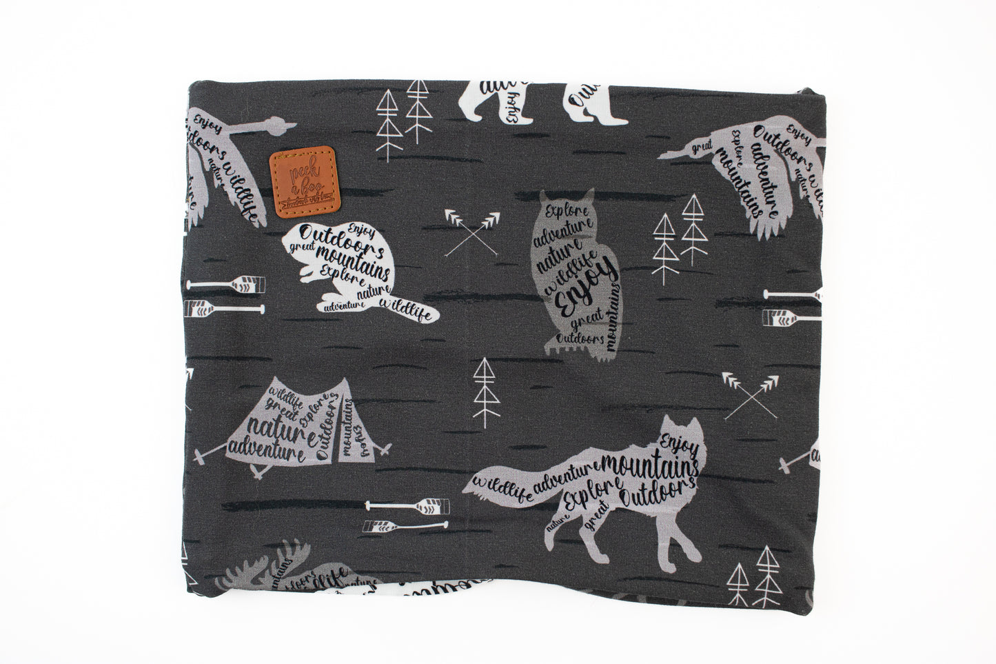 Fleece neck warmer - Grey animals