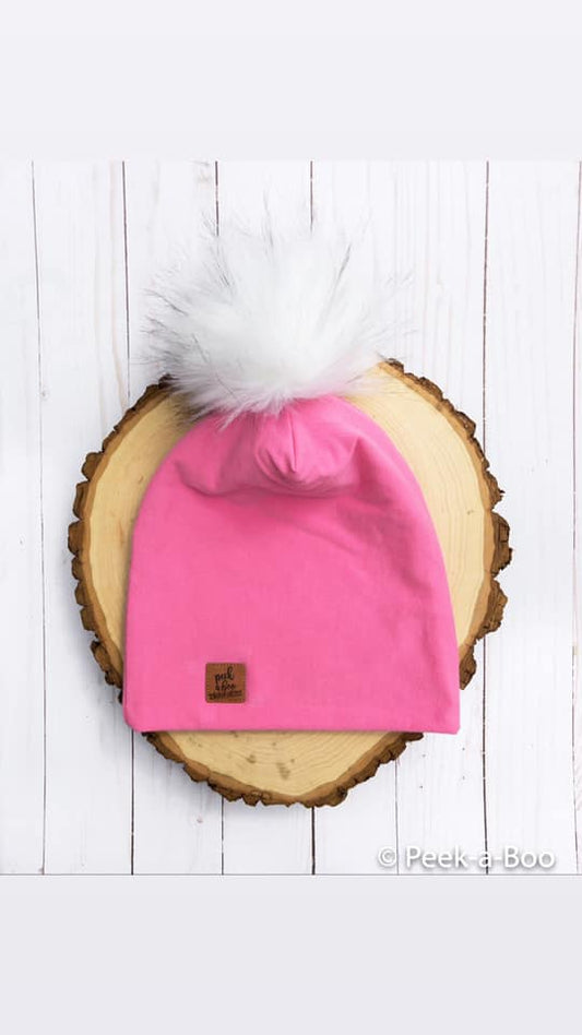 Pink Slouchy Beanie (NO POMPOM INCLUDED)