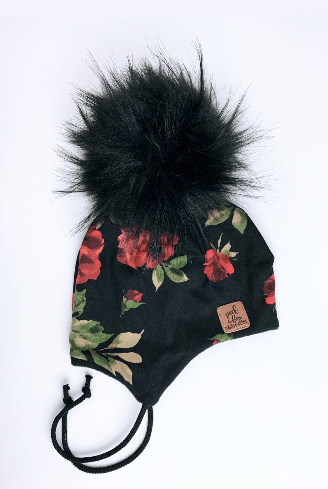 3 Season ear flap Red roses