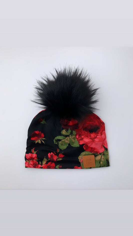 3 Season toque Red roses