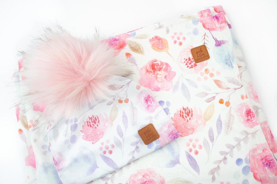 Minky Blanket - Crystal flowers