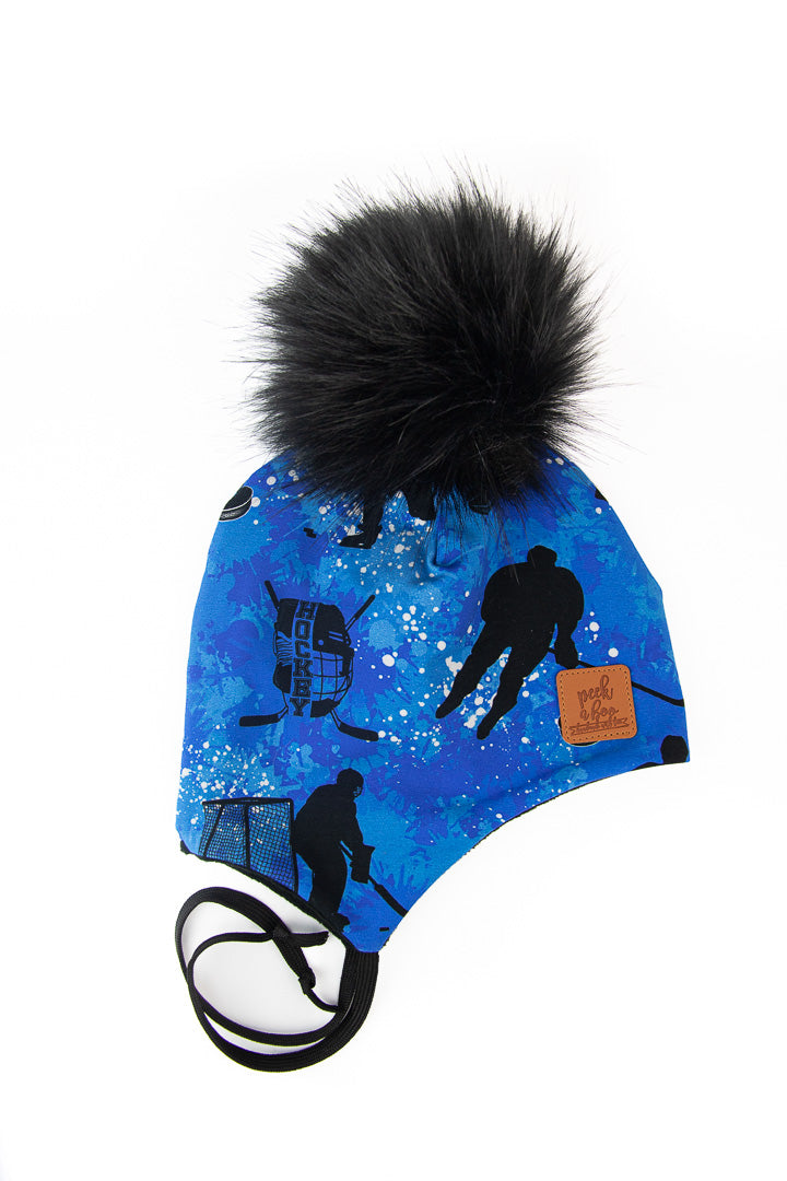 IN STOCK | Ear flaps Blue Hockey