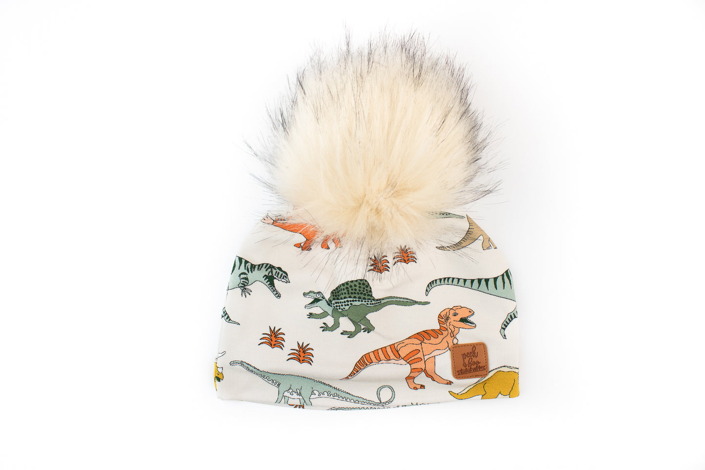 IN STOCK | 3 Season Toque Dinosaurs on cream