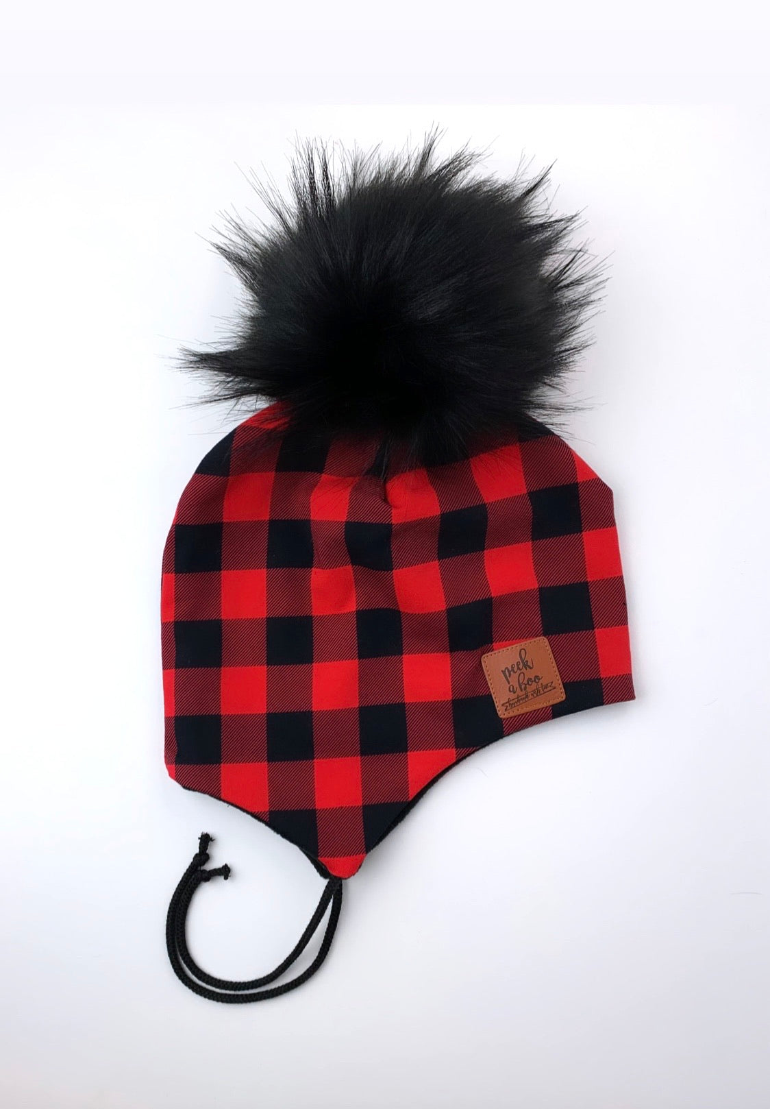 IN STOCK | 3 season ear flap Red & Black plaid
