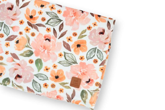 PRE-ORDER | Minky Blanket - Fall peach Floral