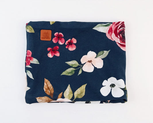 Fleece neck warmer - Blue floral