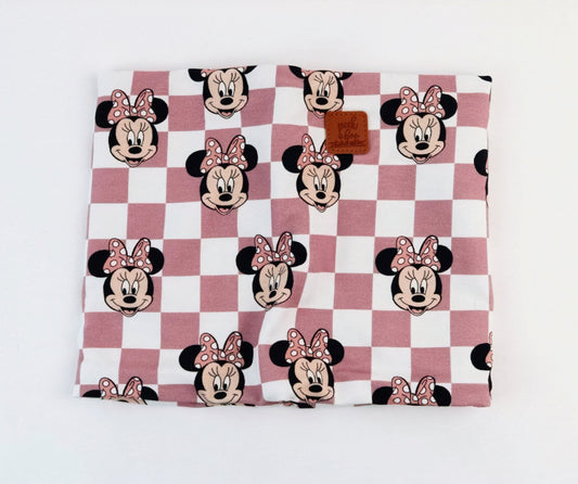 Fleece neck warmer - Pink square ears