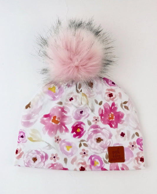3 Season Toque - Pink Daisies