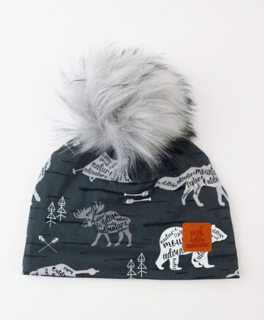 3 Season Toque - Grey animals