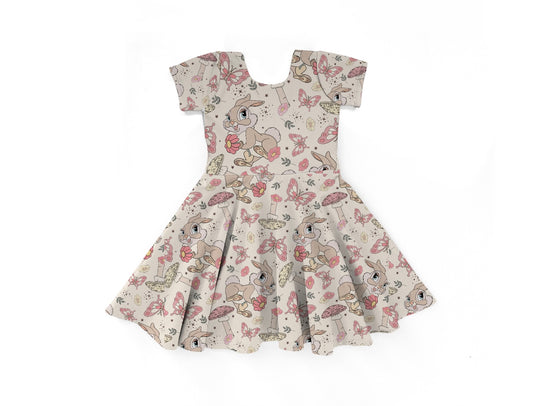 Short sleeve Twirl Dress | Flower Bunny