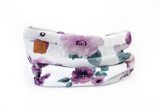 IN STOCK | Fleece neck warmer Purple Floral