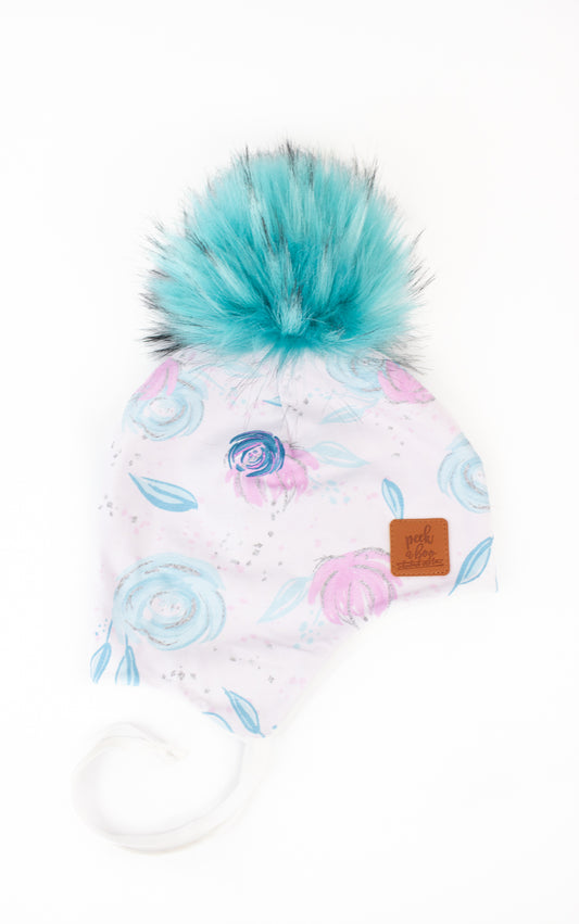 Children | Ear flaps Pink Floral