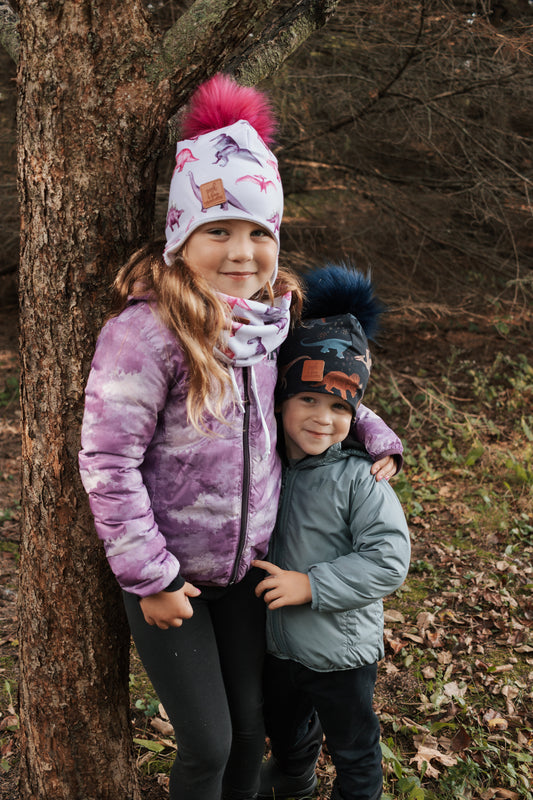 Children | Ear flaps Purple Dinos