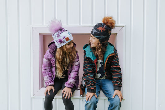 3 Season toque Purple Floral