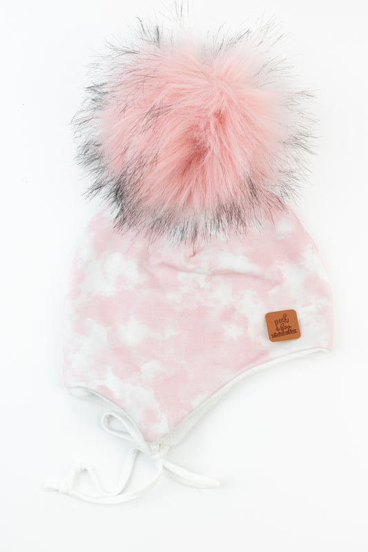 Ear flaps - Tie dye Pink