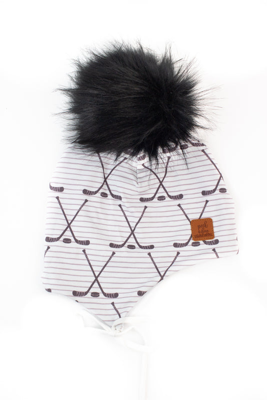 Ear flaps - Stripe hockey