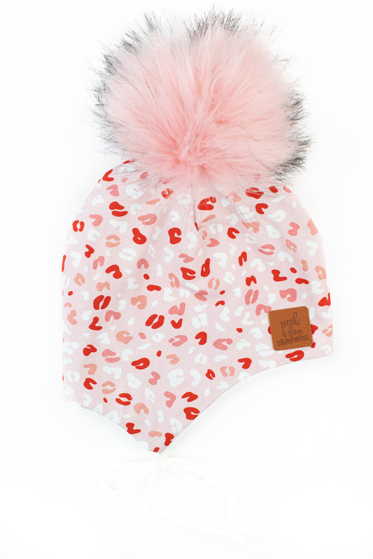 Ear flaps - Pink leopard