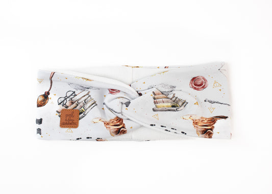 Fleece Twisted headband - White HP