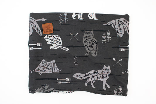 Fleece neck warmer - Grey animals