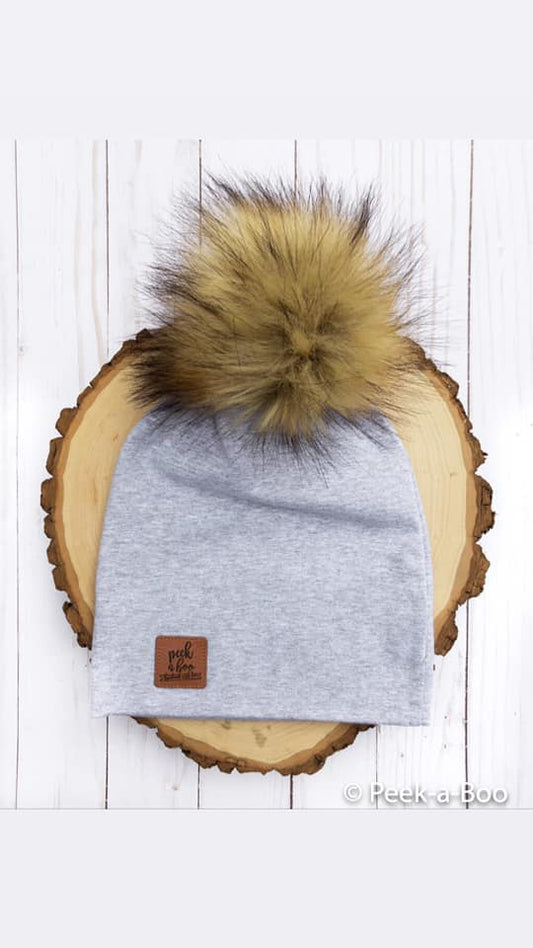 Light grey Slouchy Beanie (NO POMPOM INCLUDED)