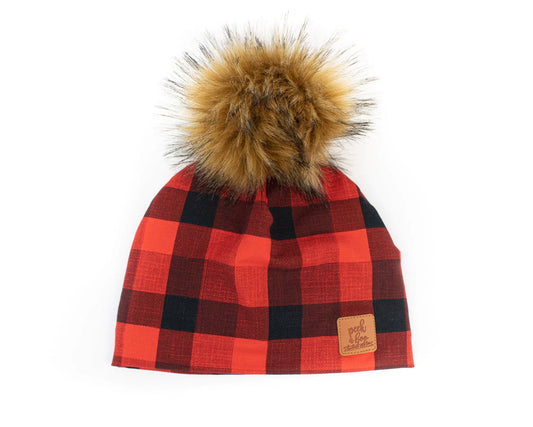 3 Season Toque Black & Red Plaid