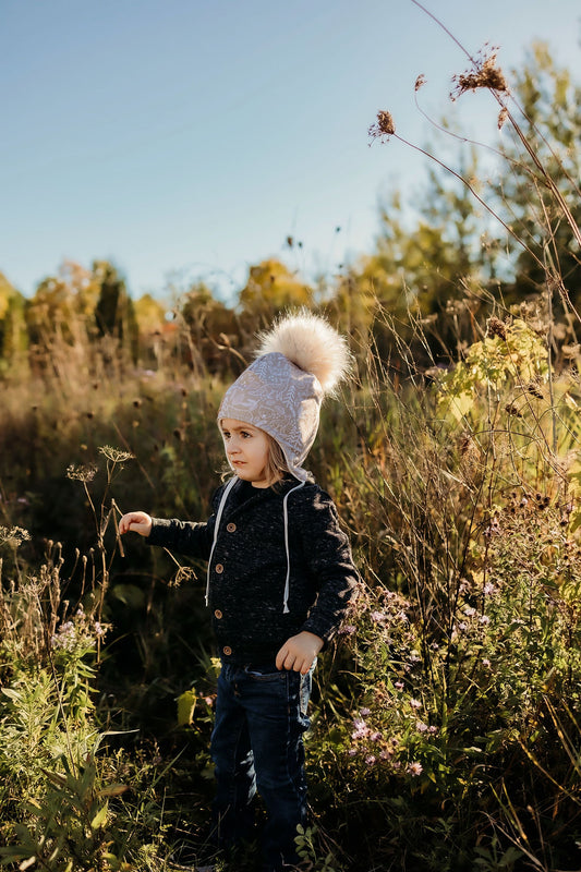 Children | Ear flaps Woodland on beige