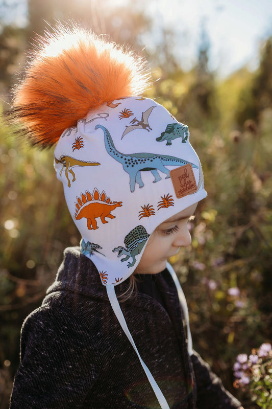 IN STOCK | 3 Season Toque Dinosaurs on cream