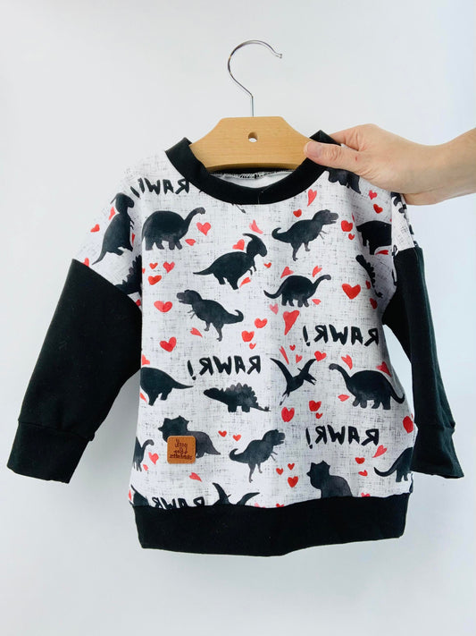 Cozy crew neck dinosaur love
