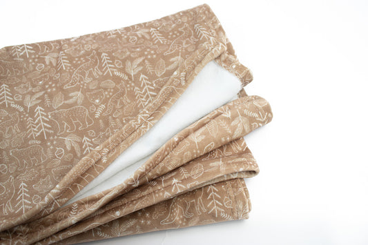 Minky Blanket - Woodland on beige
