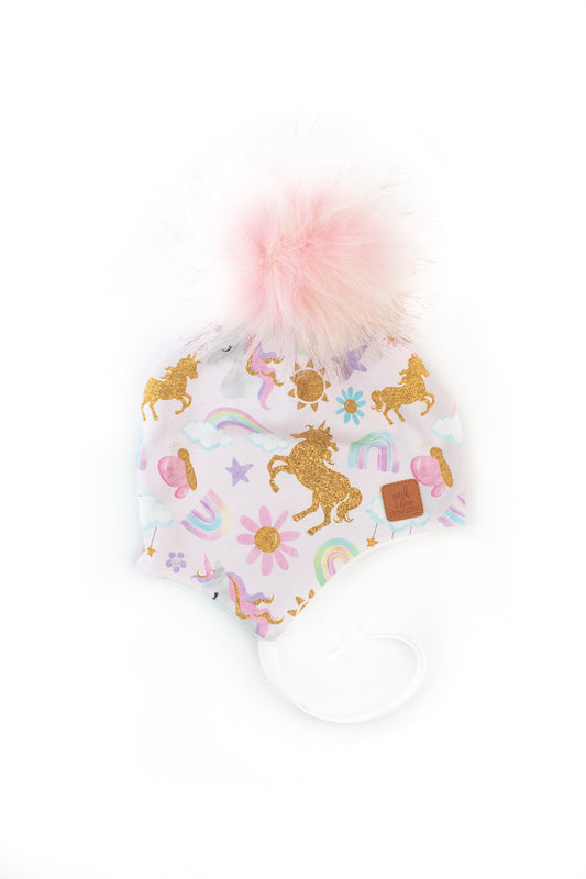 Ear flaps Rainbows & Unicorns wonderland
