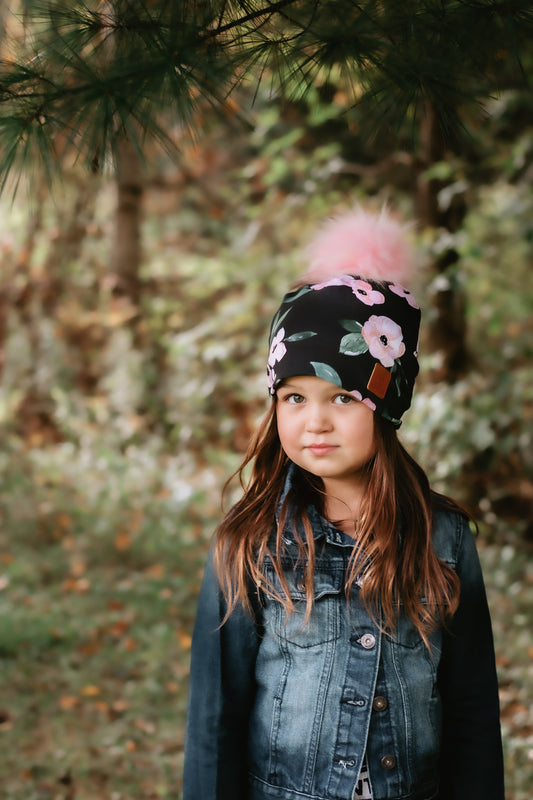 3 Season Toque Light pink floral