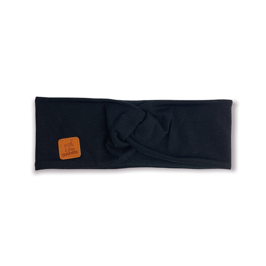 Made to order - Fleece twisted headband black