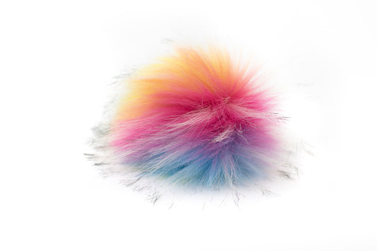 Rainbow pompom.